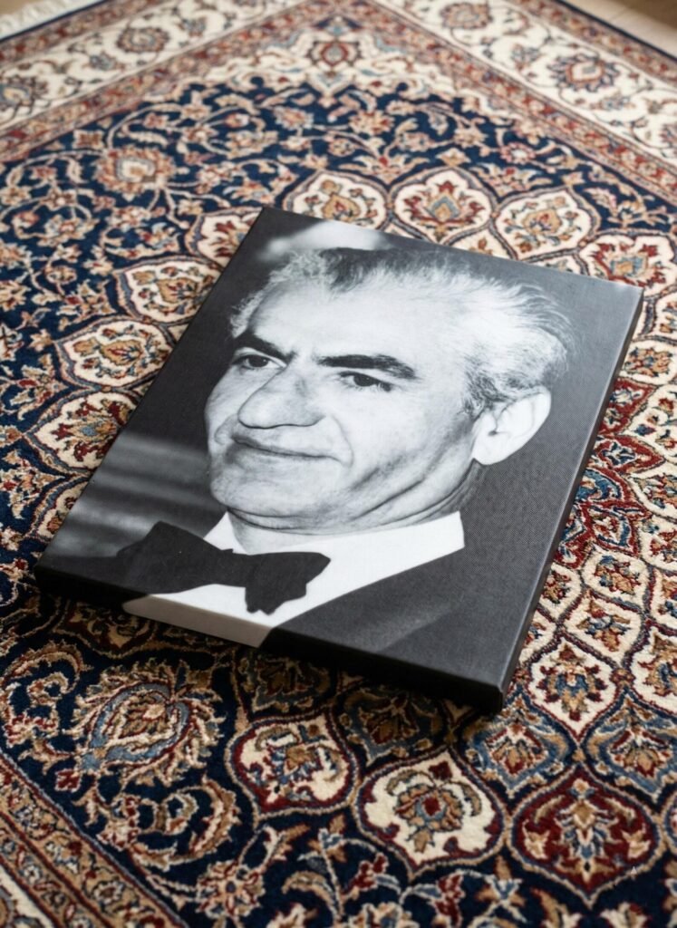 Classic Black and White Portrait of Mohammad Reza Shah in a Tuxedo – Luxury Persian Decor — detail 4