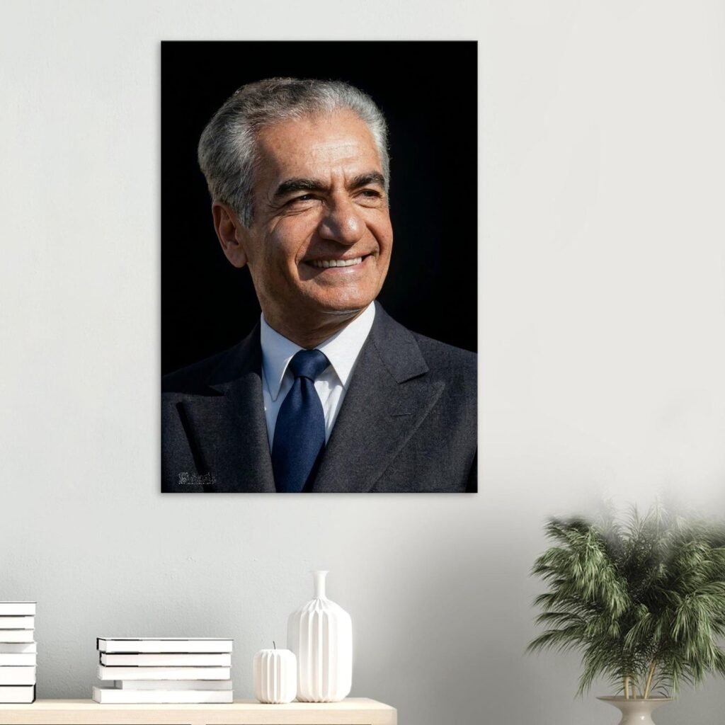 Classic Portrait of Mohammad Reza Shah Pahlavi – Fine Historical Canvas Wall Art