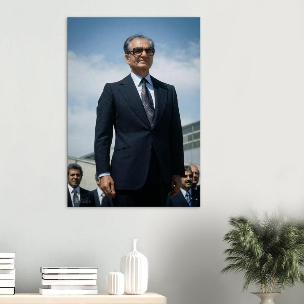 Classic Style of Mohammad Reza Shah Pahlavi in a Suit – Luxury Canvas Wall Art