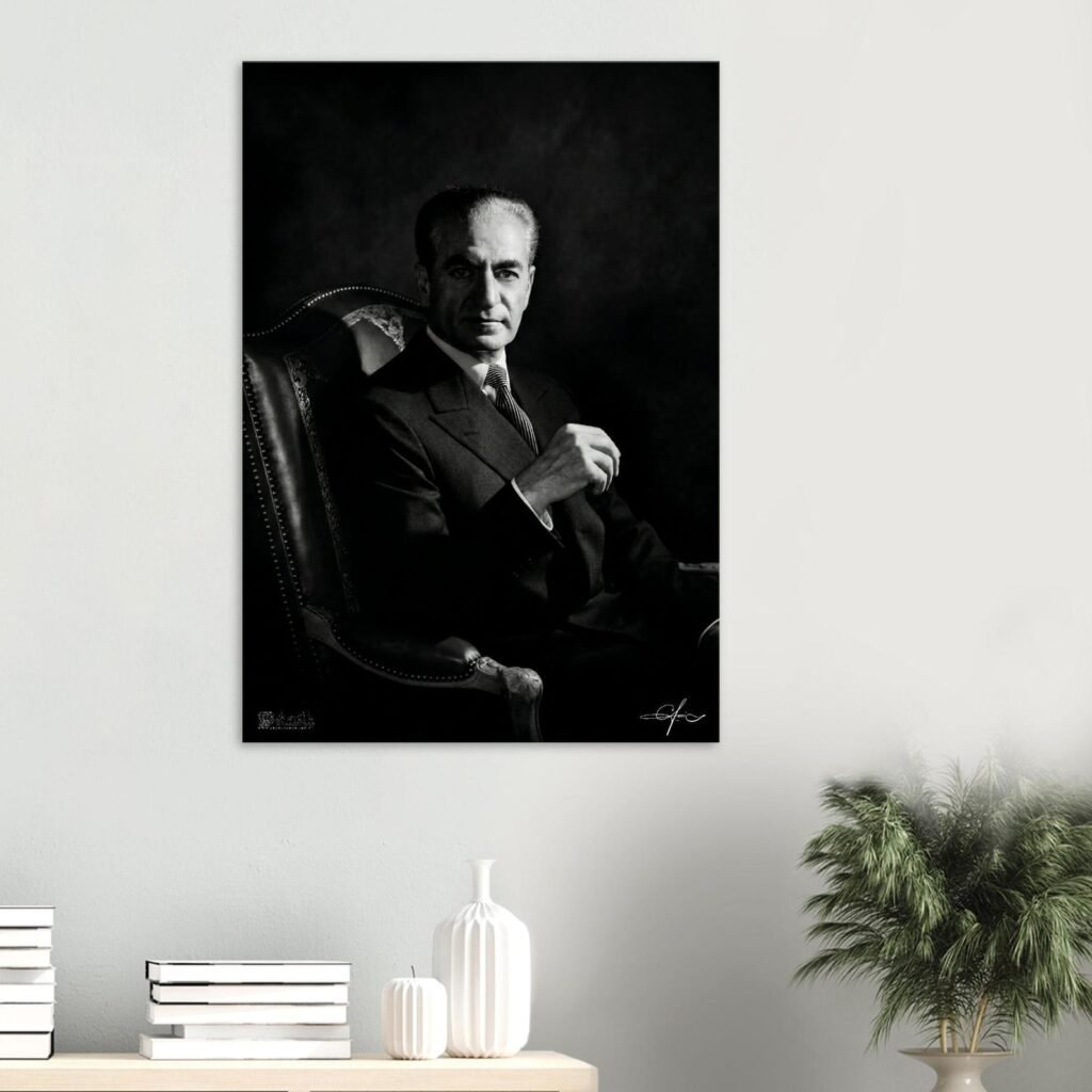 Classic Style of Mohammad Reza Shah Pahlavi in a Suit – Luxury Canvas Wall Art