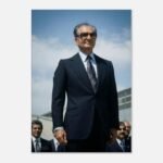 Classic Style of Mohammad Reza Shah Pahlavi in a Suit – Luxury Canvas Wall Art — detail 3