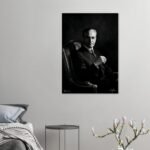 Classic Style of Mohammad Reza Shah Pahlavi in a Suit – Luxury Canvas Wall Art — detail 3