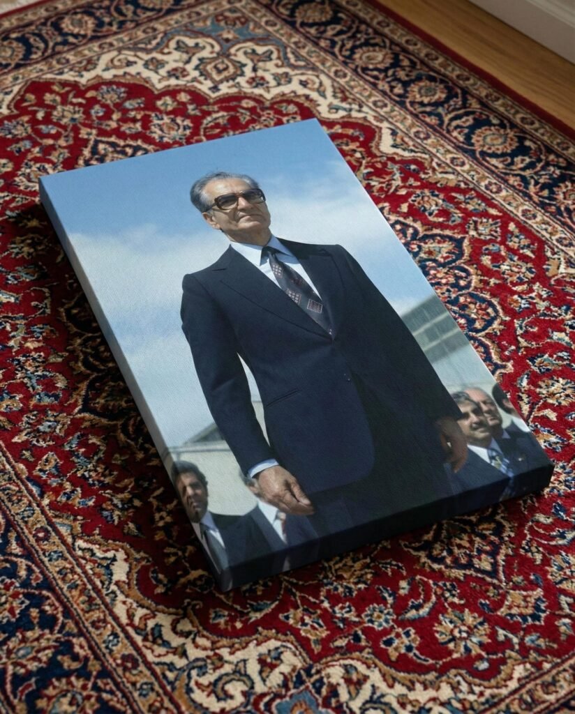 Classic Style of Mohammad Reza Shah Pahlavi in a Suit – Luxury Canvas Wall Art — detail 5