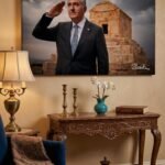 Crown Prince Reza Pahlavi Pasargadae Canvas Wall Art – Persian Historic Decor — detail 2