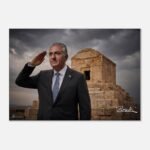 Crown Prince Reza Pahlavi Pasargadae Canvas Wall Art – Persian Historic Decor — detail 3