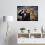 Crown Prince Reza Pahlavi Pasargadae Canvas Wall Art – Persian Historic Decor — detail 5