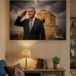 Crown Prince Reza Pahlavi Pasargadae Canvas Wall Art – Persian Historic Decor — detail 6