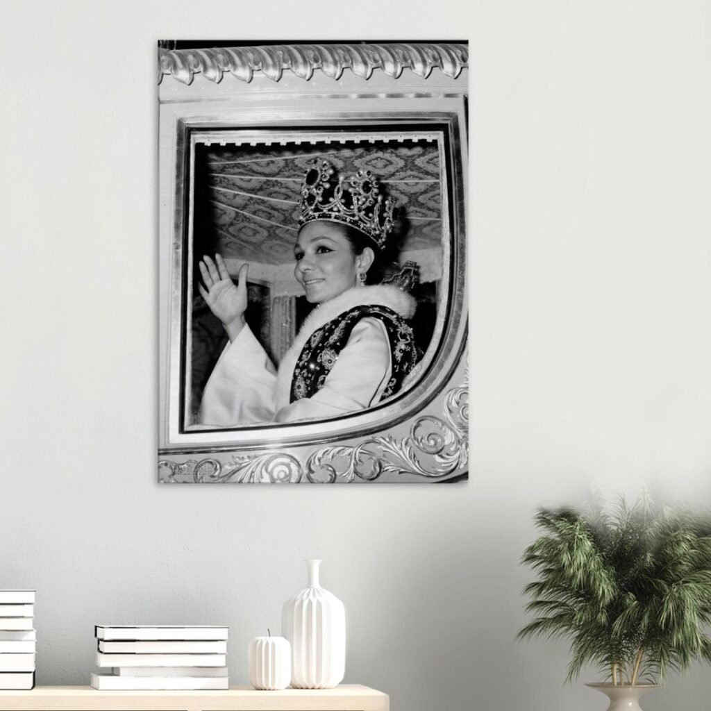 Empress Farah Pahlavi in the Royal Carriage – Historic Coronation Canvas Art