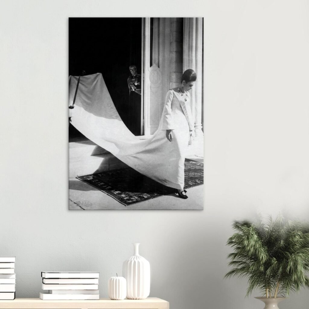 Empress Farah Pahlavi's Iconic Royal Gown – Historical Canvas Art