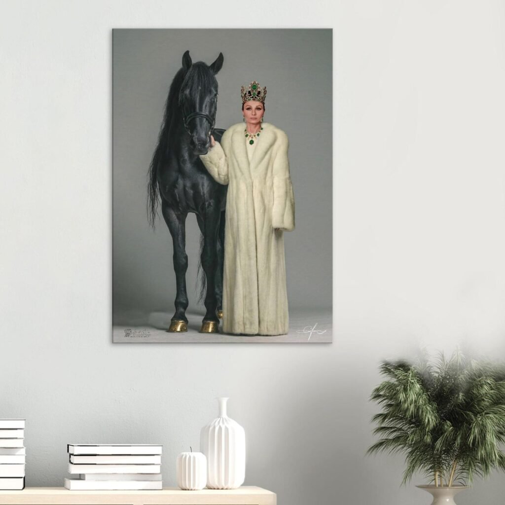 Farah Pahlavi Royal Portrait Canvas Art – Persian Historic Decor Wall Print