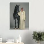 Farah Pahlavi Royal Portrait Canvas Art – Persian Historic Decor Wall Print