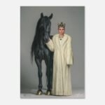 Farah Pahlavi Royal Portrait Canvas Art – Persian Historic Decor Wall Print — detail 2