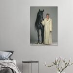 Farah Pahlavi Royal Portrait Canvas Art – Persian Historic Decor Wall Print — detail 3