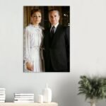 Formal Double Portrait of Mohammad Reza Shah and Empress Farah – Luxurious Canvas Wall Art