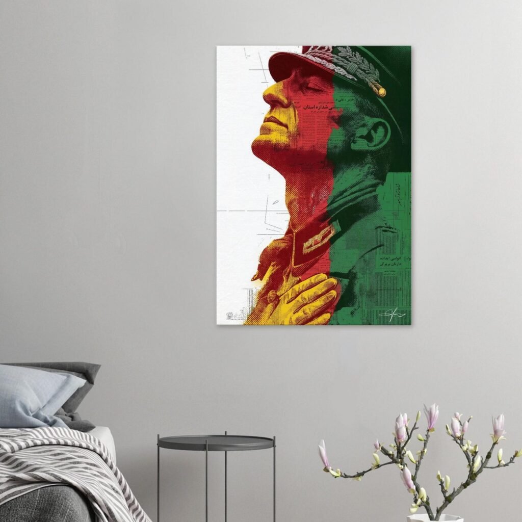 Graphic Art Canvas – Modern Portrait of Mohammad Reza Shah Pahlavi — detail 3