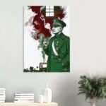 Graphic Art Canvas – Portrait of Reza Shah Pahlavi in Military Attire