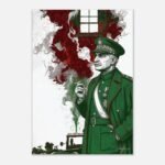 Graphic Art Canvas – Portrait of Reza Shah Pahlavi in Military Attire — detail 2
