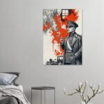 Graphic Art Canvas Wall Art – Portrait of Reza Shah Pahlavi in Military Attire — detail 3
