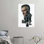 Graphic Collage Canvas – Multi-Layered Conceptual Portrait of Mohammad Reza Shah Pahlavi — detail 2