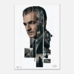 Graphic Collage Canvas – Multi-Layered Conceptual Portrait of Mohammad Reza Shah Pahlavi — detail 3