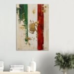 Lion and Sun Iran Flag Canvas Wall Art – Persian Royal Historic Decor