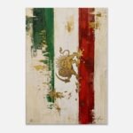 Lion and Sun Iran Flag Canvas Wall Art – Persian Royal Historic Decor — detail 2
