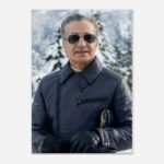 Luxury Winter Portrait of Mohammad Reza Shah in Snowy Mountains – Modern Canvas Wall Art — detail 2