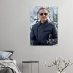 Luxury Winter Portrait of Mohammad Reza Shah in Snowy Mountains – Modern Canvas Wall Art — detail 3
