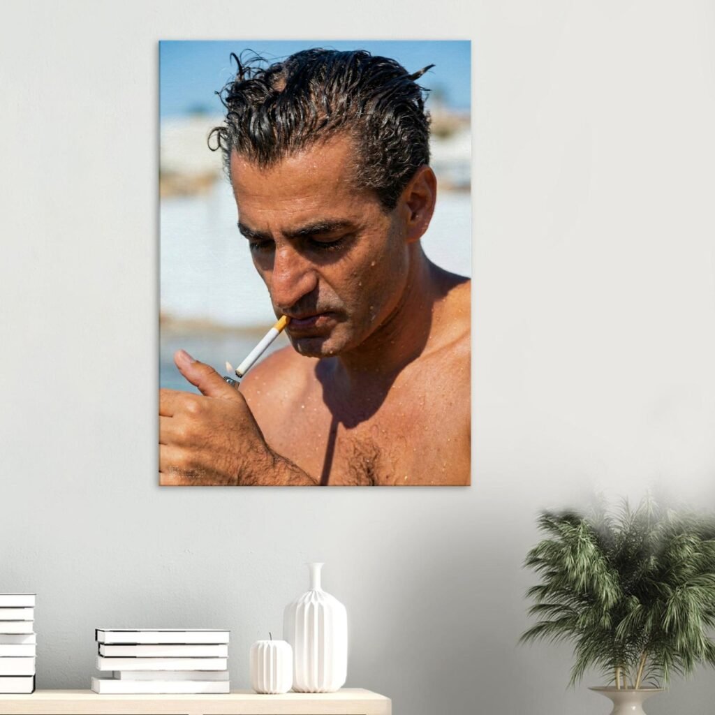 Mohammad Reza Pahlavi Candid Portrait Canvas Print – Persian Royal Historic Decor