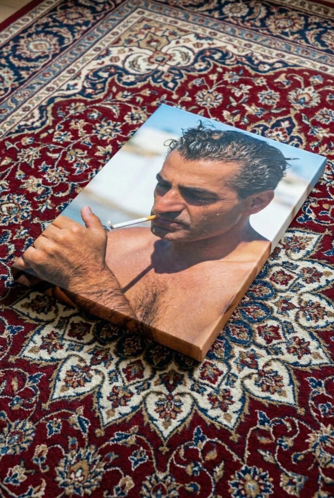 Mohammad Reza Pahlavi Candid Portrait Canvas Print – Persian Royal Historic Decor — detail 4