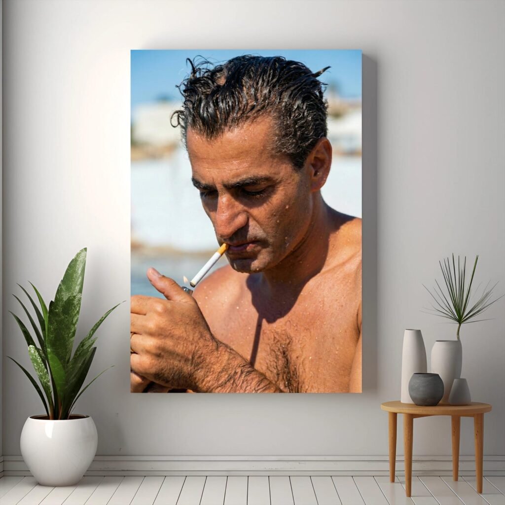 Mohammad Reza Pahlavi Candid Portrait Canvas Print – Persian Royal Historic Decor — detail 5