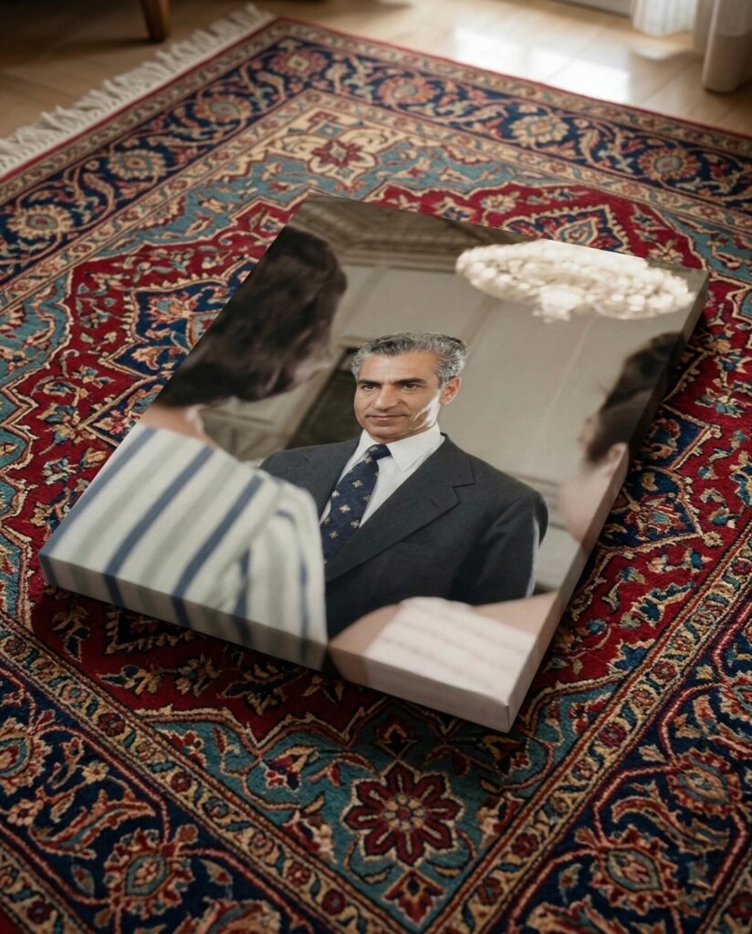 Mohammad Reza Pahlavi Canvas Print – Persian Royal Portrait Wall Art — detail 4