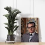 Mohammad Reza Pahlavi Formal Portrait Canvas Wall Art – Persian Royal Decor — detail 4