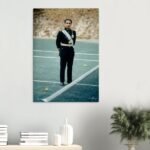 Mohammad Reza Pahlavi Military Portrait Canvas Art – Persian Royal Decor