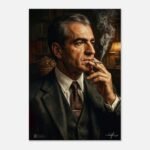 Mohammad Reza Pahlavi Portrait Canvas Print – Persian Royal Historic Decor — detail 3