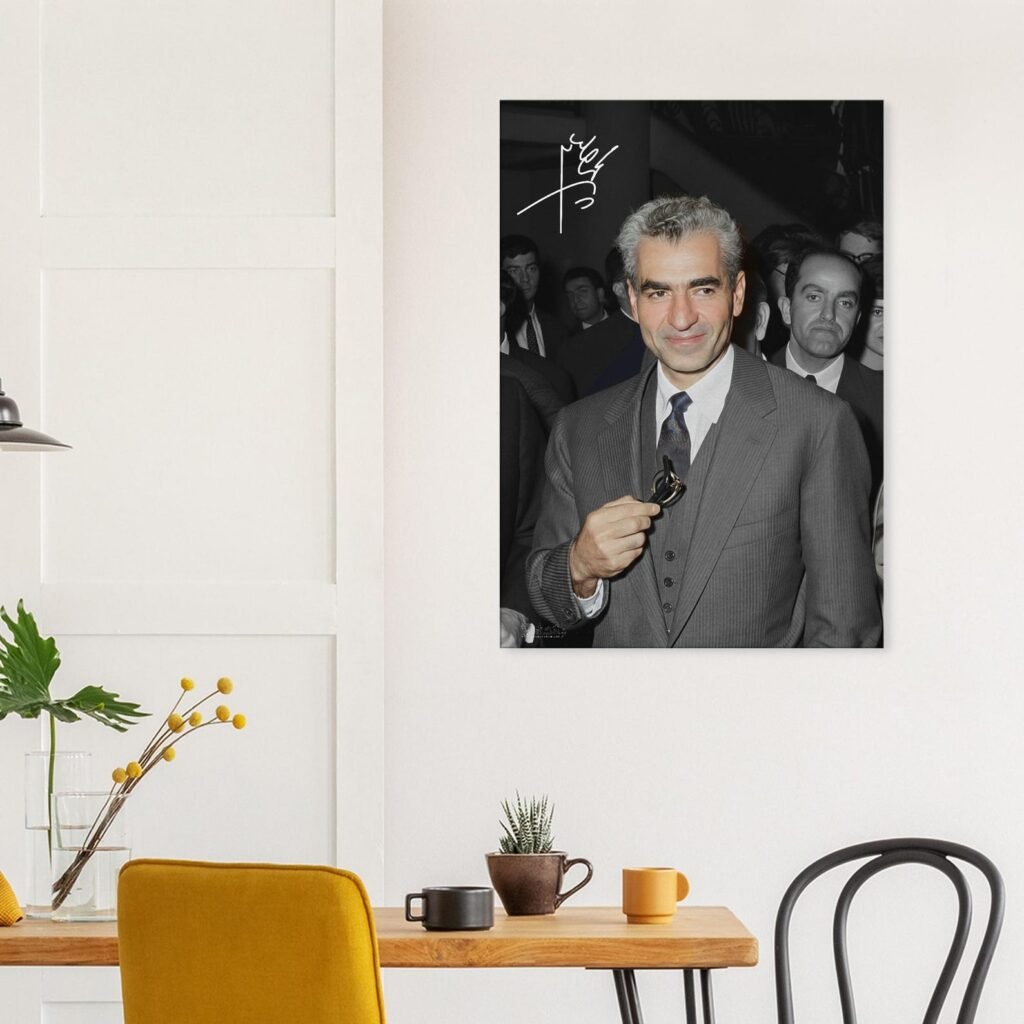 Mohammad Reza Pahlavi Portrait Canvas Wall Art – Persian Royal Decor