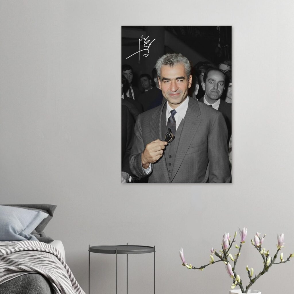 Mohammad Reza Pahlavi Portrait Canvas Wall Art – Persian Royal Decor — detail 4