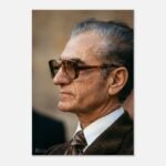 Mohammad Reza Pahlavi Profile Portrait Canvas Wall Art – Persian Royal Decor — detail 2
