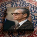 Mohammad Reza Pahlavi Profile Portrait Canvas Wall Art – Persian Royal Decor — detail 9