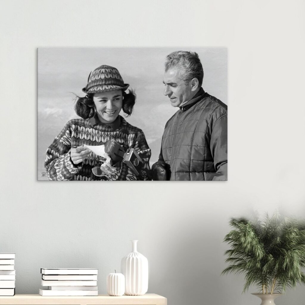 Mohammad Reza Shah and Empress Farah – Candid Winter Portrait Canvas