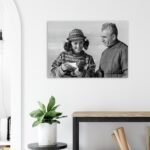 Mohammad Reza Shah and Empress Farah – Candid Winter Portrait Canvas — detail 2