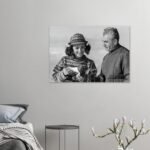 Mohammad Reza Shah and Empress Farah – Candid Winter Portrait Canvas — detail 3