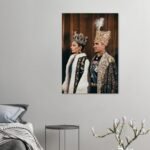 Mohammad Reza Shah and Empress Farah in Coronation Regalia – Historical Canvas Art — detail 2