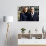Mohammad Reza Shah and Empress Farah Pahlavi – Classic Portrait Canvas Art — detail 2