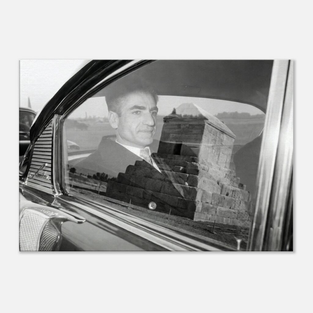 Mohammad Reza Shah Car Canvas Art – Pasargadae Reflection Historic Persian Decor — detail 2