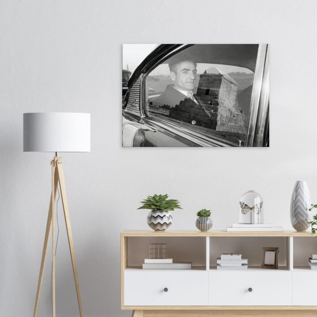 Mohammad Reza Shah Car Canvas Art – Pasargadae Reflection Historic Persian Decor — detail 3