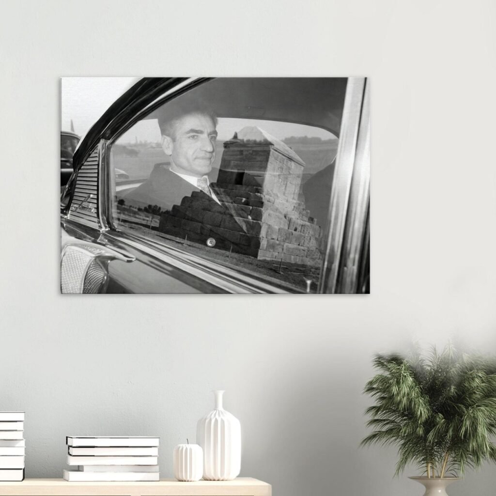 Mohammad Reza Shah Car Canvas Art – Pasargadae Reflection Historic Persian Decor — detail 4