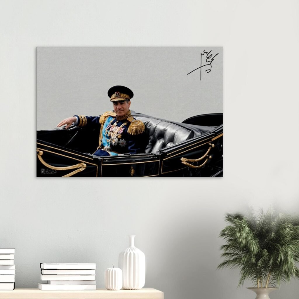 Mohammad Reza Shah Ceremonial Car Canvas Wall Art – Persian Royal Decor