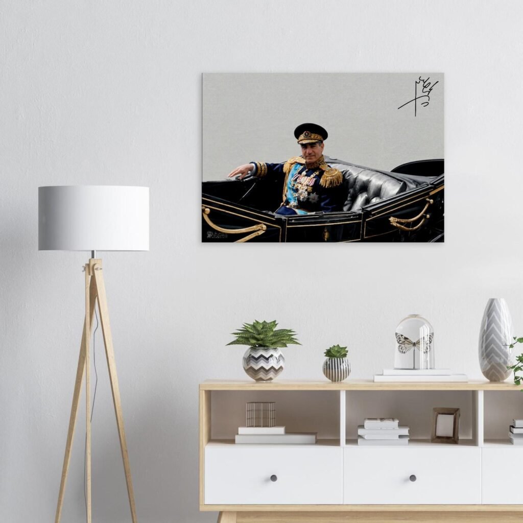 Mohammad Reza Shah Ceremonial Car Canvas Wall Art – Persian Royal Decor — detail 2