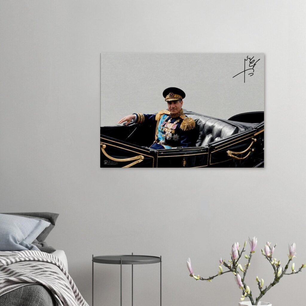 Mohammad Reza Shah Ceremonial Car Canvas Wall Art – Persian Royal Decor — detail 4